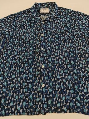 Portuguese Flannel Blue Multi Print Button-Up Shirt - L